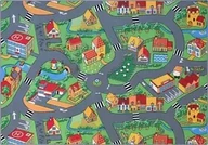 Country Side Roadmap Carpet, a printed play carpet showing roads, fields and houses.