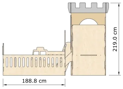 Seen from the back, 188.8 by 219.0 centimetres.