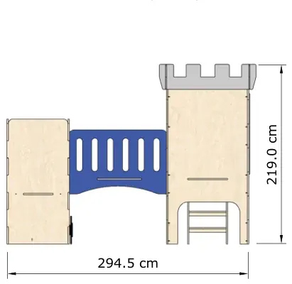 Seen from the left side, 294.5 by 219.0 centimetres.