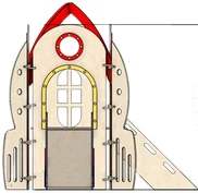 Front elevation of the structure on spec sheet page 10, as drawn in the PPT EDU SUPPLIES book.