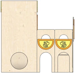 Back elevation of the structure on spec sheet page 11, as drawn in the PPT EDU SUPPLIES book.