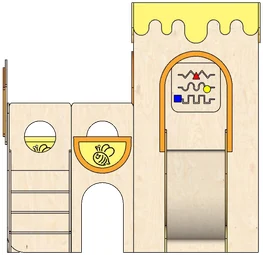 Front elevation of the structure on spec sheet page 11, as drawn in the PPT EDU SUPPLIES book.