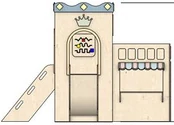 Front elevation of the structure on spec sheet page 12, as drawn in the PPT EDU SUPPLIES book.