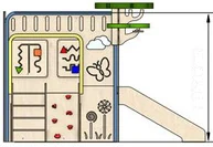 Front elevation of the structure on spec sheet page 15, as drawn in the PPT EDU SUPPLIES book.