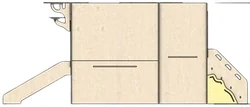 Back elevation of the structure on spec sheet page 16, as drawn in the PPT EDU SUPPLIES book.