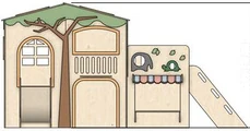 Front elevation of the structure on spec sheet page 17, as drawn in the PPT EDU SUPPLIES book.