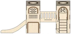 Front elevation of the structure on spec sheet page 18, as drawn in the PPT EDU SUPPLIES book.