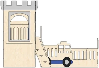 Front elevation of the structure on spec sheet page 20, as drawn in the PPT EDU SUPPLIES book.