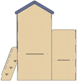 Back elevation of the structure on spec sheet page 21, as drawn in the PPT EDU SUPPLIES book.