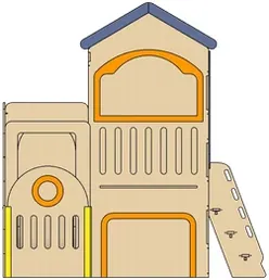 Left side elevation of the structure on spec sheet page 21, as drawn in the PPT EDU SUPPLIES book.