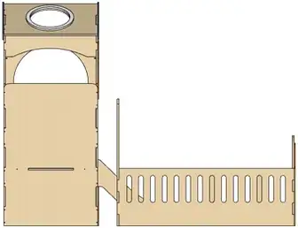 Right side elevation of the structure on spec sheet page 21, as drawn in the PPT EDU SUPPLIES book.