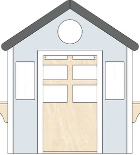 Front elevation of the structure on spec sheet page 25, as drawn in the PPT EDU SUPPLIES book.