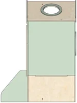 Back elevation of the structure on spec sheet page 26, as drawn in the PPT EDU SUPPLIES book.