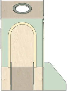 Front elevation of the structure on spec sheet page 26, as drawn in the PPT EDU SUPPLIES book.