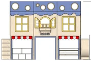 Front elevation of the structure on spec sheet page 30, as drawn in the PPT EDU SUPPLIES book.