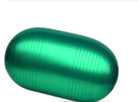 A green inflatable cylinder.