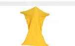 A yellow stretch fabric body sock.